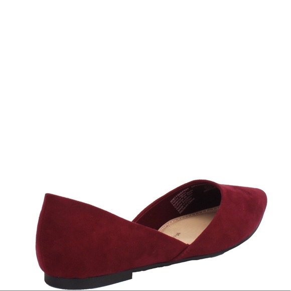 Time And Tru Maroon Pointed Toe Ballet Flats 6 - Picture 4 of 12